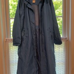 L.L. Bean Rich Blue Hooded raincoat size XL